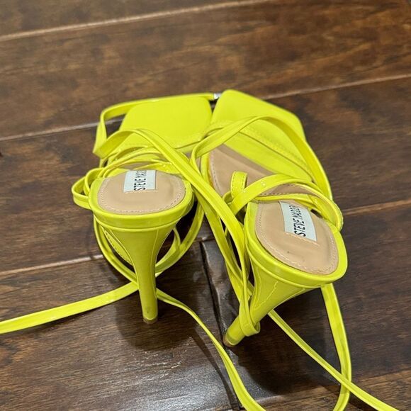Steve Madden Neon Yellow Strappy Heels - Picture 3 of 4